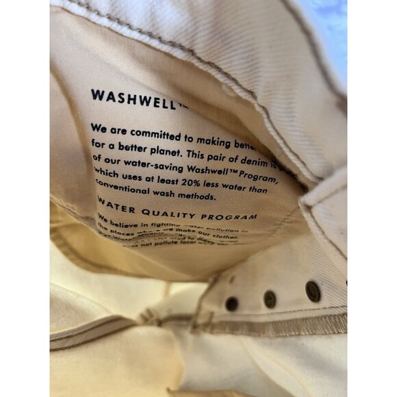 BANANA REPUBLIC Women's Ivory Button Fly Wide Leg Jeans Size 27 - Picture 5 of 7